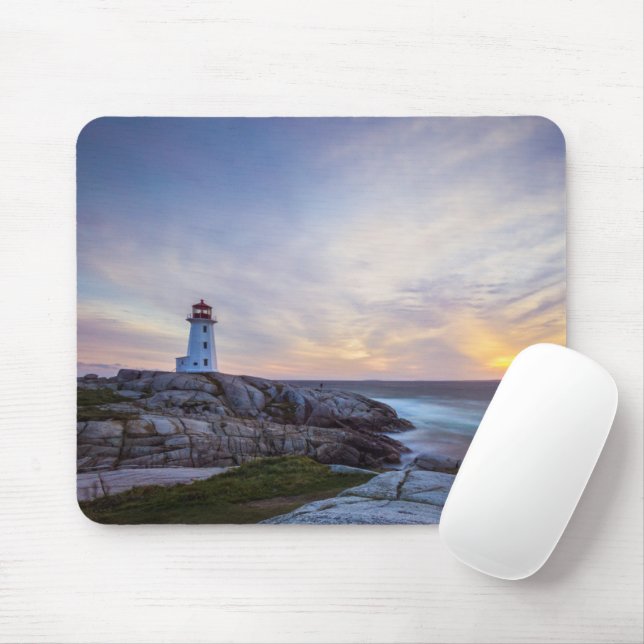 Lighthouses | Peggy's Cove Lighthouse Nova Scotia Mouse Mat (With Mouse)