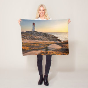 Lighthouses Peggy's Cove Nova Scotia Fleece Blanket
