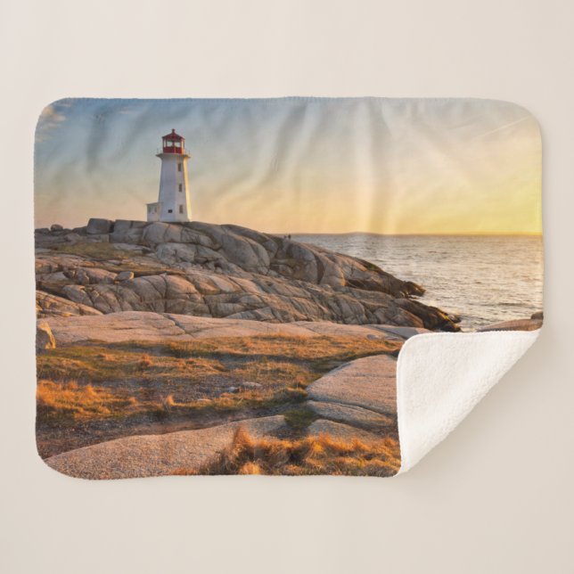 Lighthouses | Peggy's Cove Nova Scotia Sherpa Blanket (Front (Horizontal))