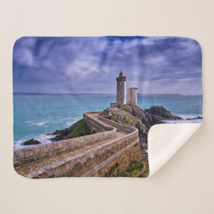 Lighthouses Petit Minou Lighthouse France Sherpa Blanket