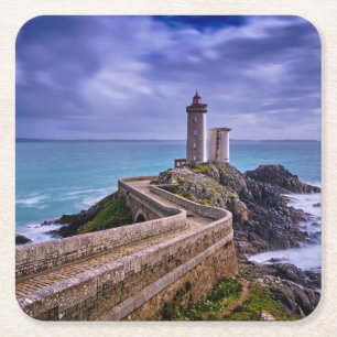 Lighthouses   Petit Minou Lighthouse France Square Paper Coaster
