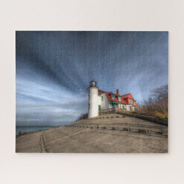 Lighthouses | Point Betsie Lake Michigan Jigsaw Puzzle (Horizontal)