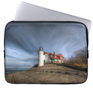 Lighthouses Point Betsie Lake Michigan Laptop Sleeve
