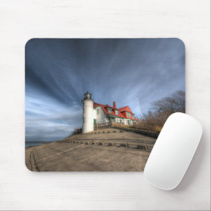 Lighthouses Point Betsie Lake Michigan Mouse Mat