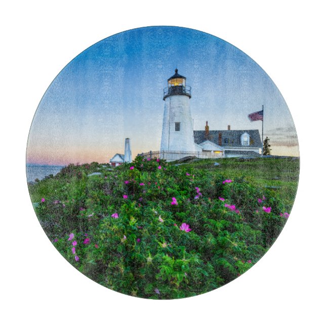 Lighthouses | Point Lighthouse Bristol  Maine Cutting Board (Front)