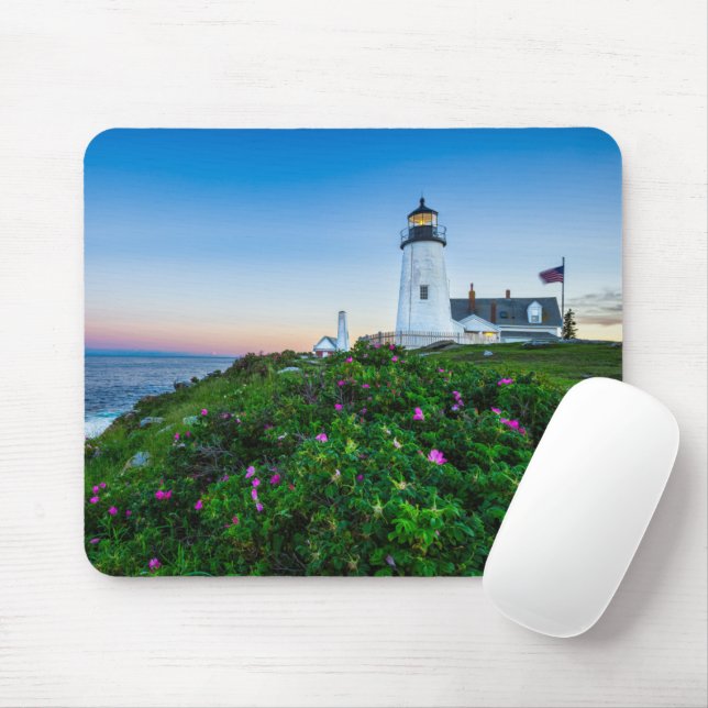 Lighthouses | Point Lighthouse Bristol  Maine Mouse Mat (With Mouse)