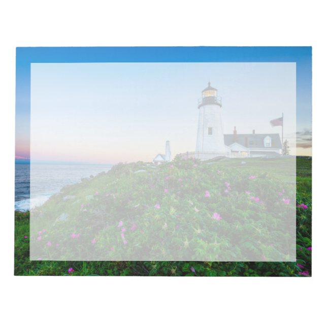 Lighthouses | Point Lighthouse Bristol  Maine Notepad (Front)