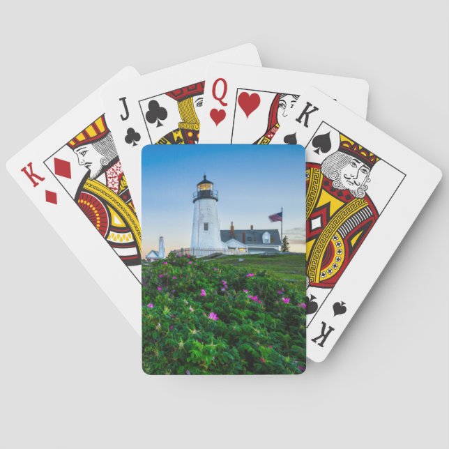 Lighthouses | Point Lighthouse Bristol  Maine Playing Cards (Back)