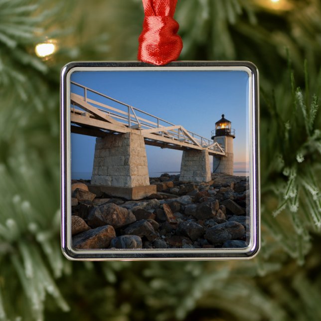 Lighthouses | Port Clyde Maine Lighthouse Metal Tree Decoration (Tree)