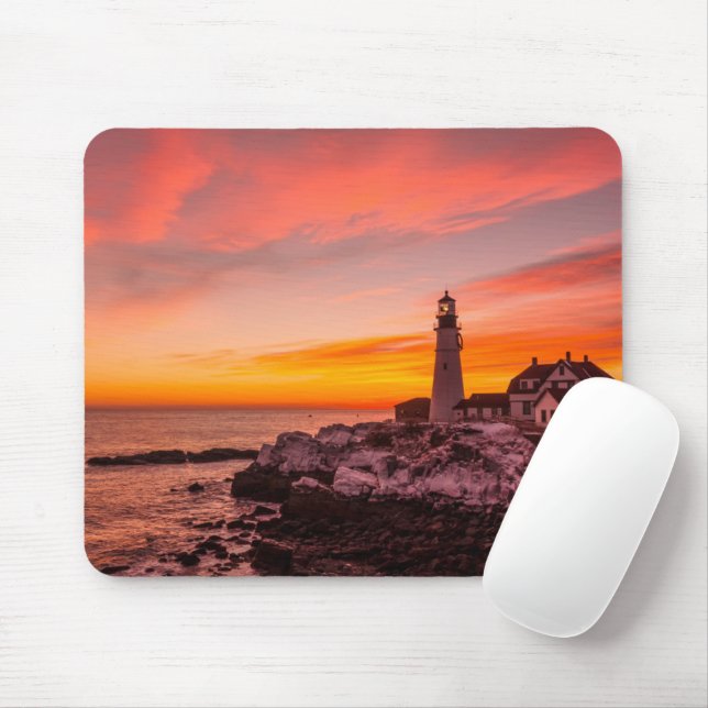 Lighthouses |  Portland Head Cape Elizabeth Maine Mouse Mat (With Mouse)