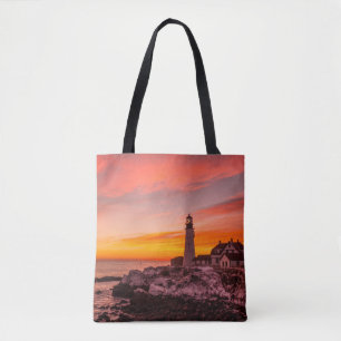 Lighthouses Portland Head Cape Elizabeth Maine Tote Bag