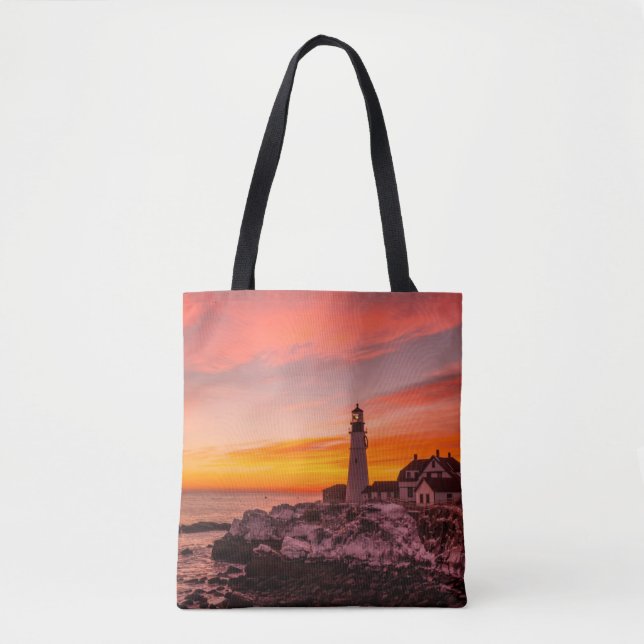 Lighthouses |  Portland Head Cape Elizabeth Maine Tote Bag (Front)
