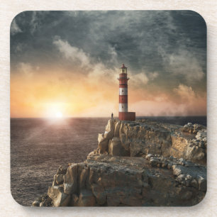 Lighthouses Red & White Lighthouse Coaster