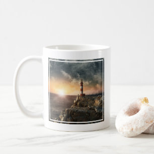 Lighthouses   Red & White Lighthouse Coffee Mug