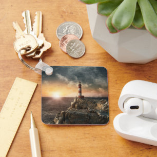 Lighthouses Red & White Lighthouse Key Ring