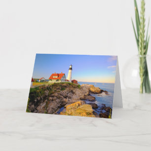 Lighthouses   Rockport Lighthouse Maine Card