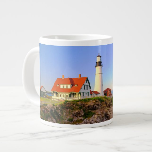 Lighthouses | Rockport Lighthouse Maine Large Coffee Mug (Front Left)