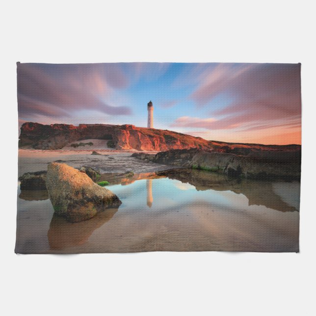Lighthouses | Sea-Light Lossiemouth Scotland Tea Towel (Horizontal)