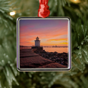 Lighthouses   South Portland, Maine Metal Tree Decoration