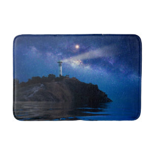 Lighthouses Starry Night Lighthouse Bath Mat