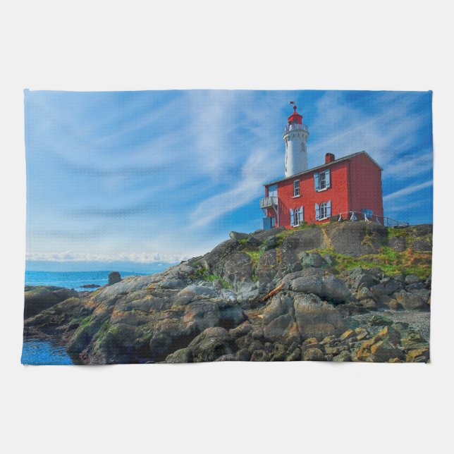 Lighthouses | Victoria Harbour Vancouver Island Tea Towel (Horizontal)
