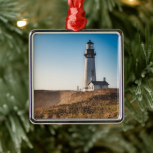 Lighthouses Yaquina Head Lighthouse Oregon Metal Tree Decoration
