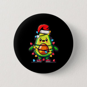 Lighting Avocado Ugly Christmas Sweater Guacamole  6 Cm Round Badge
