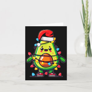 Lighting Avocado Ugly Christmas Sweater Guacamole Card