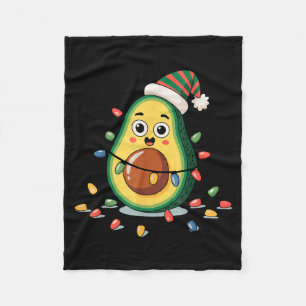 Lighting Avocado Ugly Christmas Sweater Guacamole Fleece Blanket