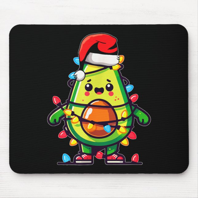 Lighting Avocado Ugly Christmas Sweater Guacamole  Mouse Mat (Front)