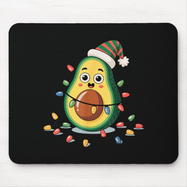 Lighting Avocado Ugly Christmas Sweater Guacamole  Mouse Mat (Front)