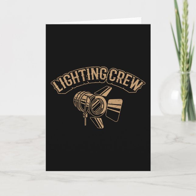 LIGHTING CREW VINTAGE Theatre Lighting Technician Card (Front)
