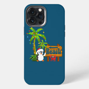 Lighting Palm Tree Beach Vacation Penguin iPhone 13 Pro Max Case