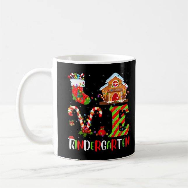Lighting Santa Kindergarten Teacher Student Christ Coffee Mug (Left)