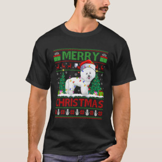 Lighting Santa Ugly Bichon Frise T-Shirt