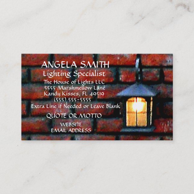 Lighting Specialist Business Card (Front)