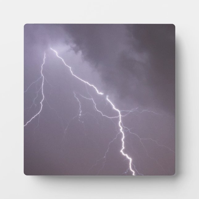 Lighting storm with many lighting bolts plaque (Front)