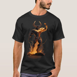 Lighting Strike Brown Minotaur T-Shirt