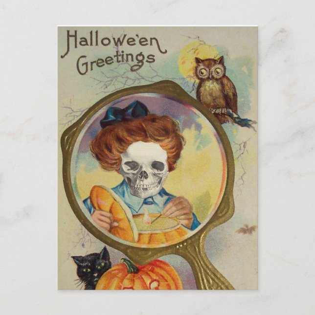 Lighting The Jack O' Lantern Postcard (Front)