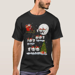 Lighting Tree Santa Riding Panda T-Shirt