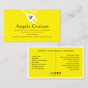 Lighting, Wiring, Professional Electrician Business Card
