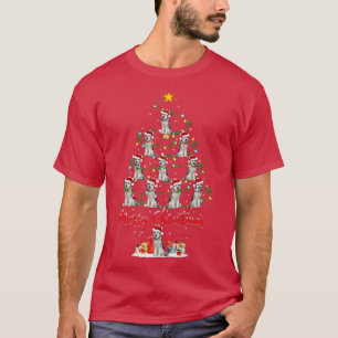 Lighting Xmas Matching Santa Alaskan Malamute Chri T-Shirt