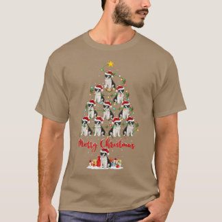 Lighting Xmas Matching Santa Border Collie Christm T-Shirt