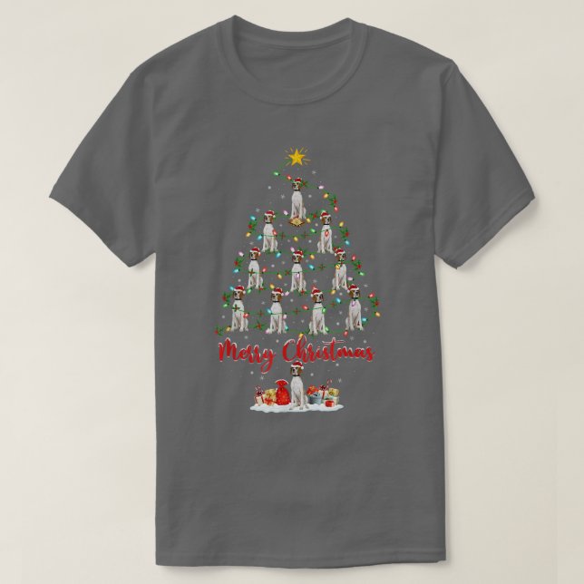 Lighting Xmas Matching Santa English Pointer Chris T-Shirt (Design Front)