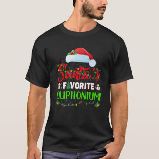 Lighting Xmas Santa's Favorite Euphonium Christmas T-Shirt