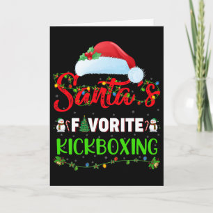 Lighting Xmas Santa's Favorite Kickboxing Christma Card
