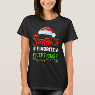 Lighting Xmas Santa's Favourite Receptionist Chris T-Shirt