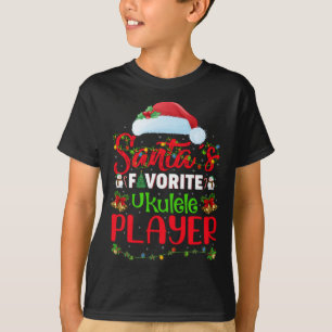 Lighting Xmas Santa's Favourite Ukulele Player Chr T-Shirt