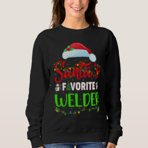 Lighting Xmas Santa's Favourite Welder Christmas Sweatshirt
