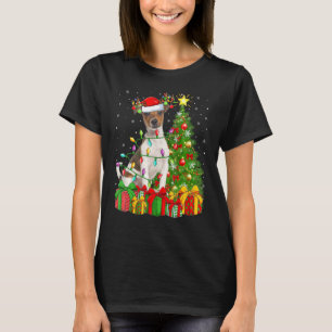 Lighting Xmas Tree Santa Jack Russell Terrier Dog T-Shirt
